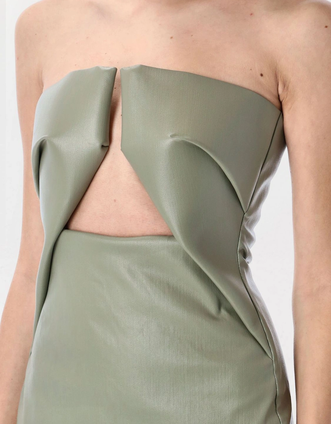 Cutout Mini Dress Leather