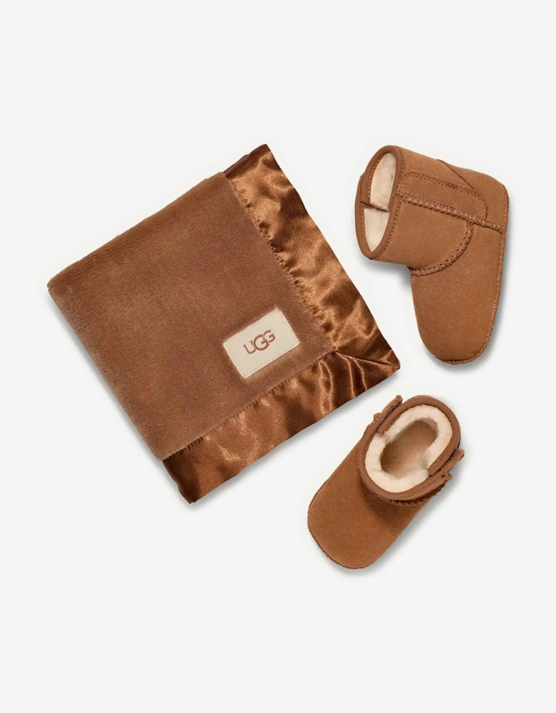 Baby Classic Boots and Lovey Set in Brown