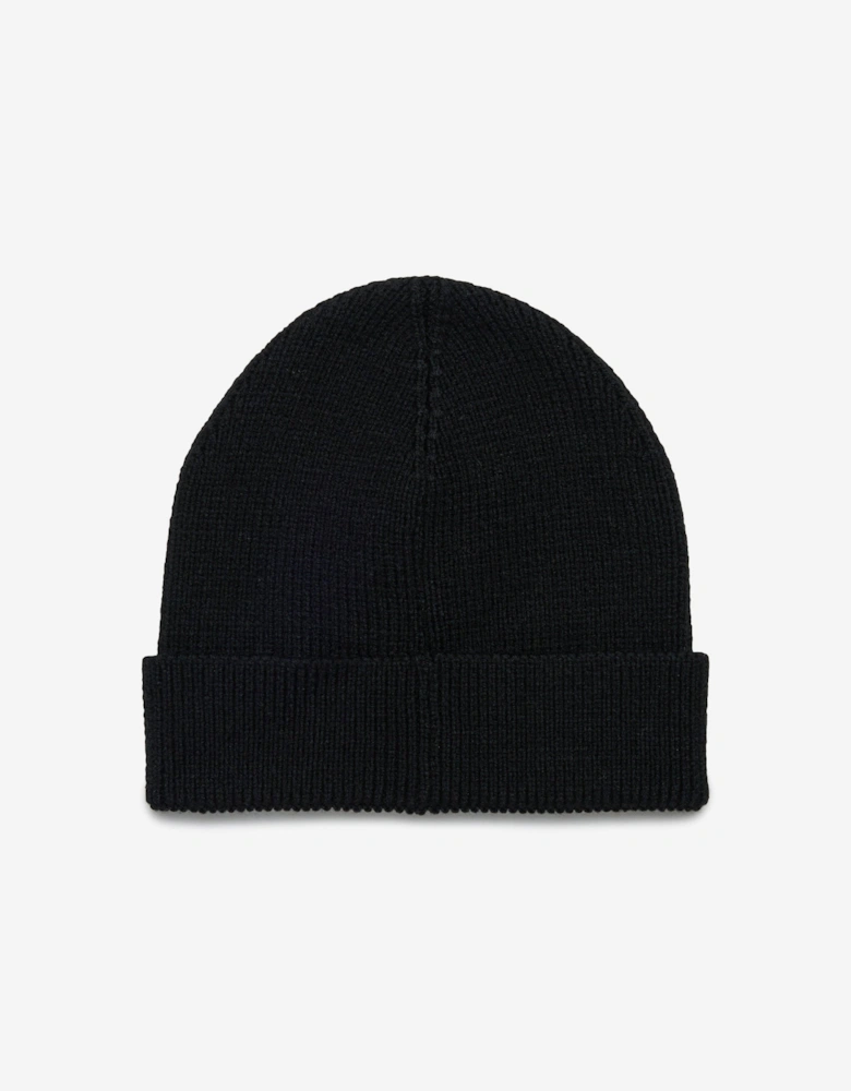 Kids Oval D Beanie Hat in Black