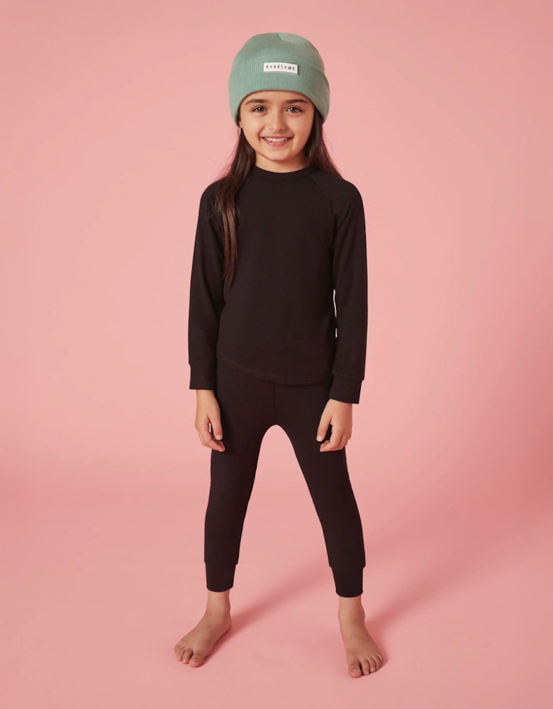 Kids Bamboo Base Layers Thermal Set in Black