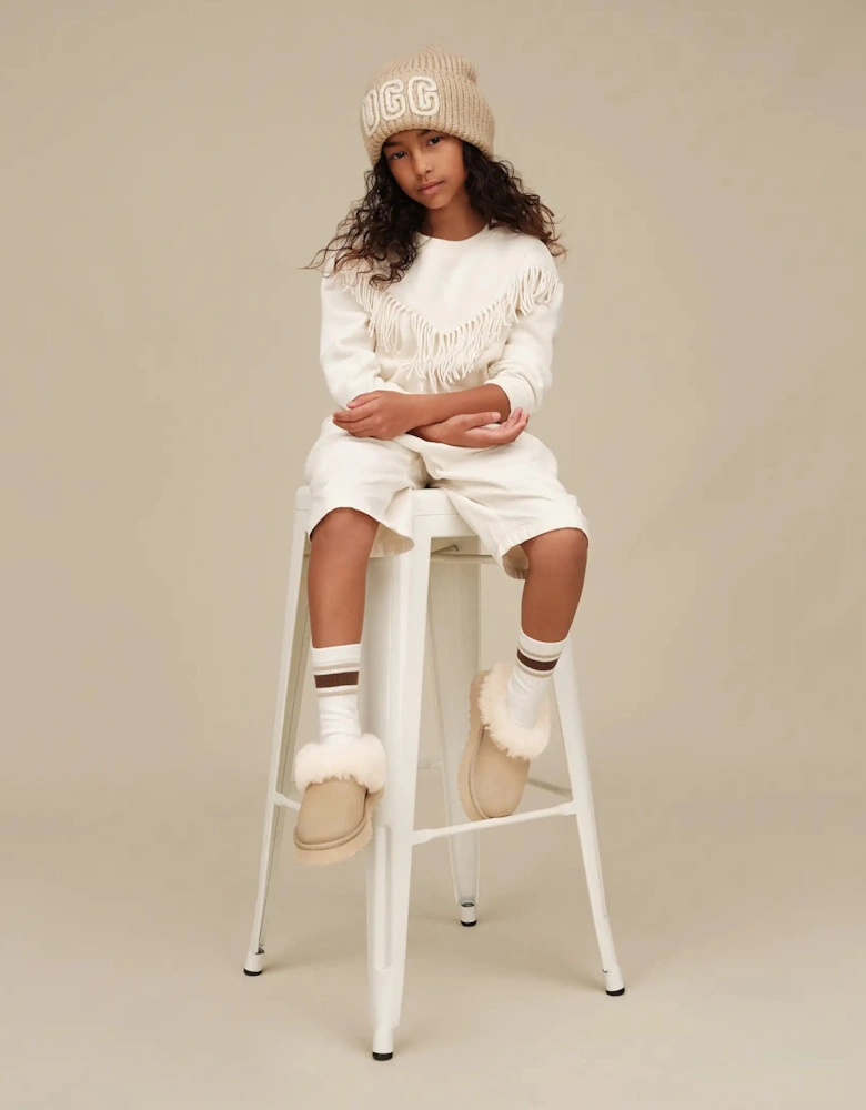 Girls Tazzelle Slippers in Beige