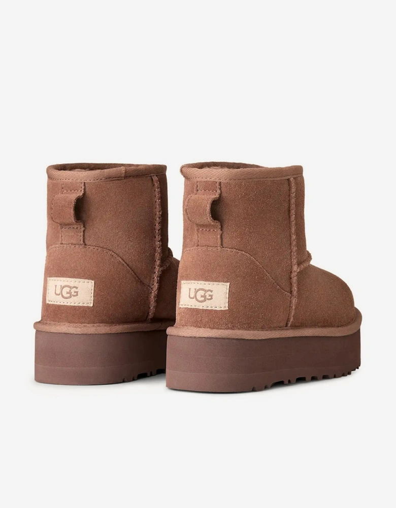 Girls Classic Mini Platform Boots in Brown