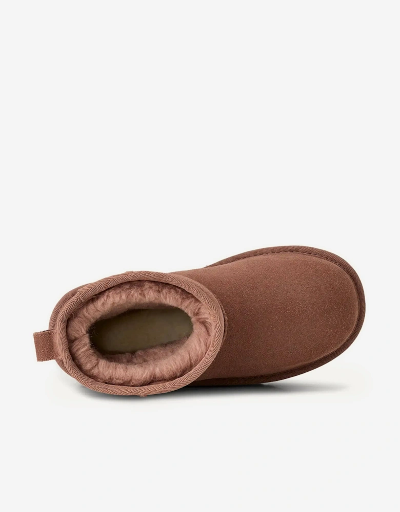 Girls Classic Mini Platform Boots in Brown