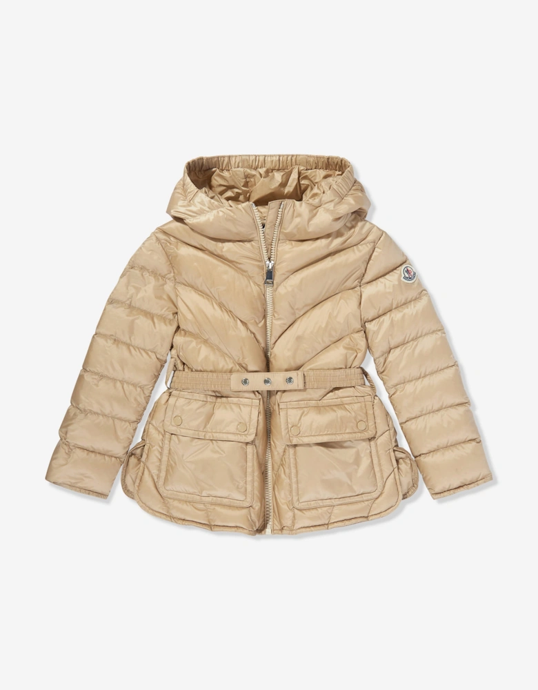 Girls Down Padded Argenno Short Parka in Beige