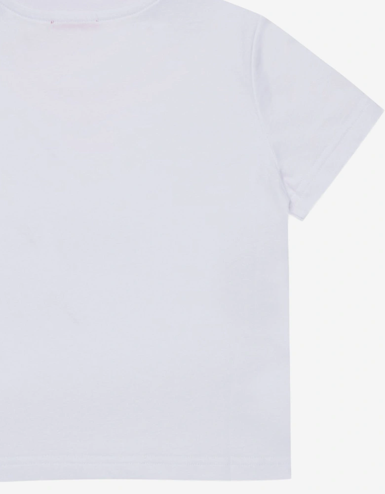 Girls Logo Print T-Shirt in White