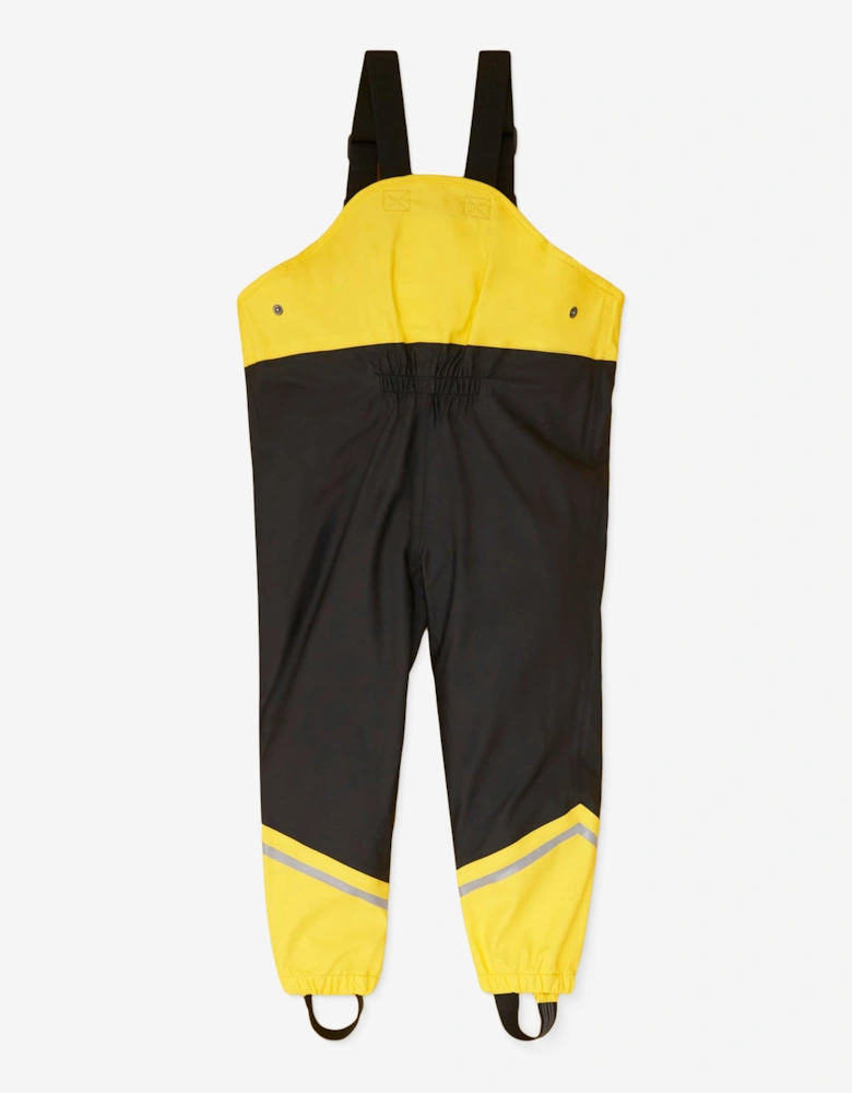 Kids Dash The Leopard Waterproof Trousers in Yellow