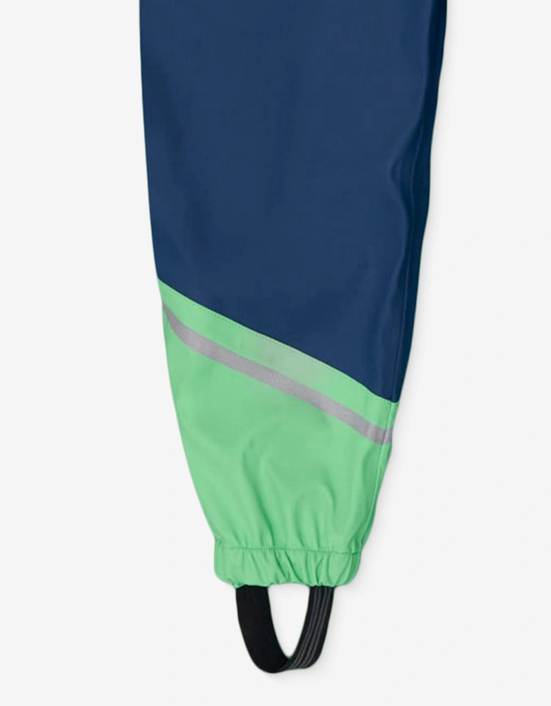 Kids Spike The Dinosaur Waterproof Trousers in Green