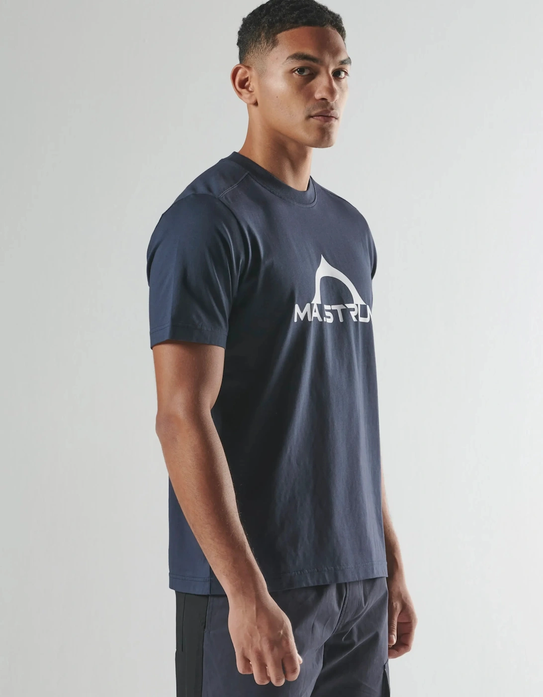 MAS8409 Bora Half Compass Print Tee - Ink Navy