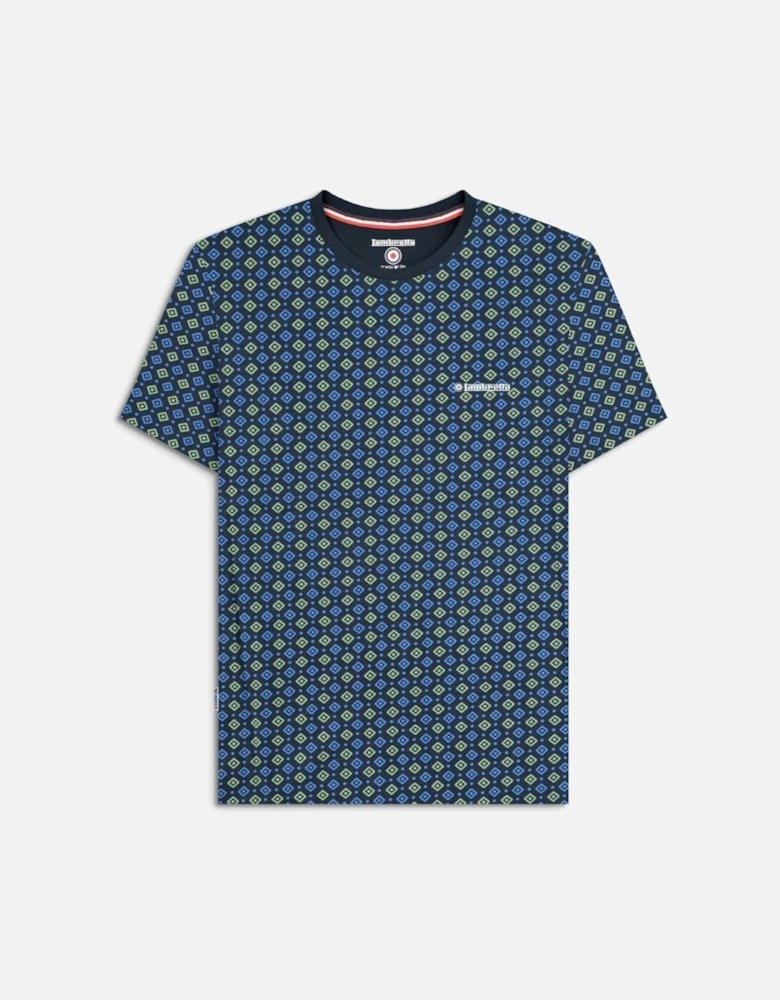 Mens Geo AOP Crew Neck T-Shirt