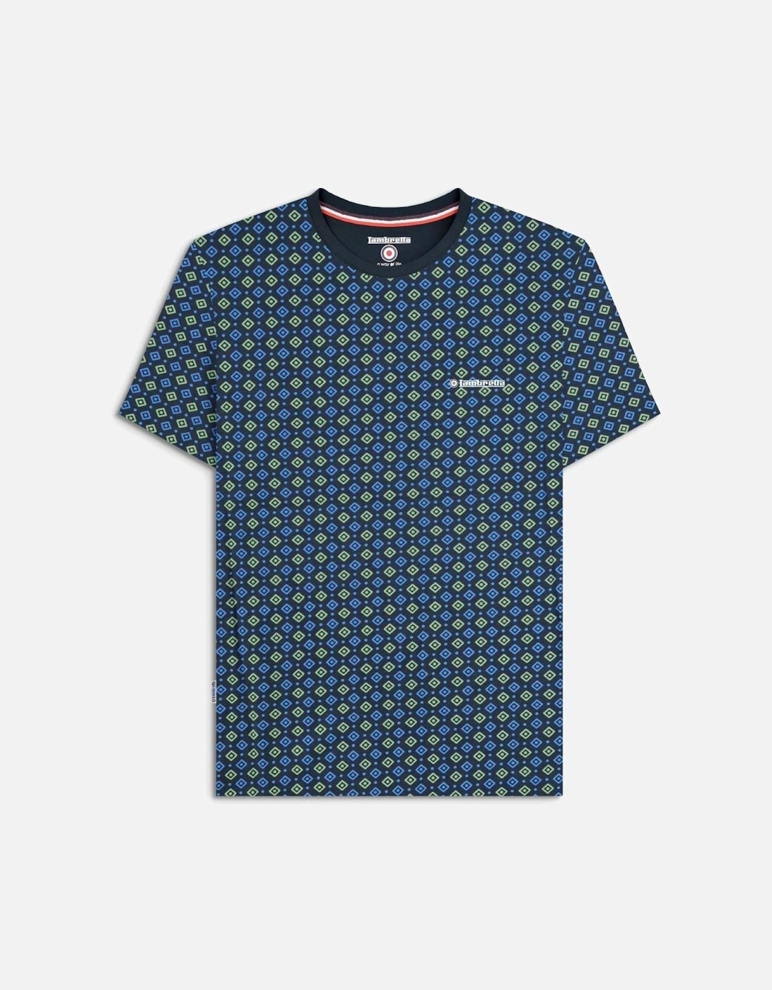 Mens Geo AOP Crew Neck T-Shirt, 2 of 1