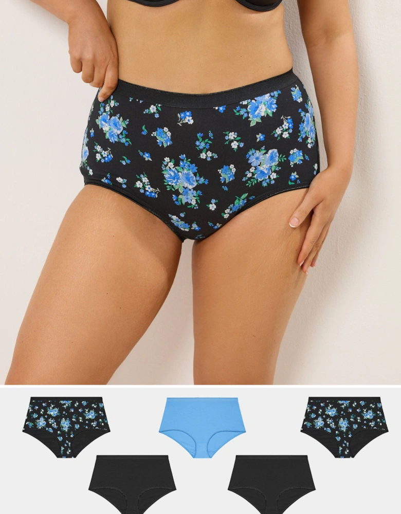 5 Pack Floral Full Briefs