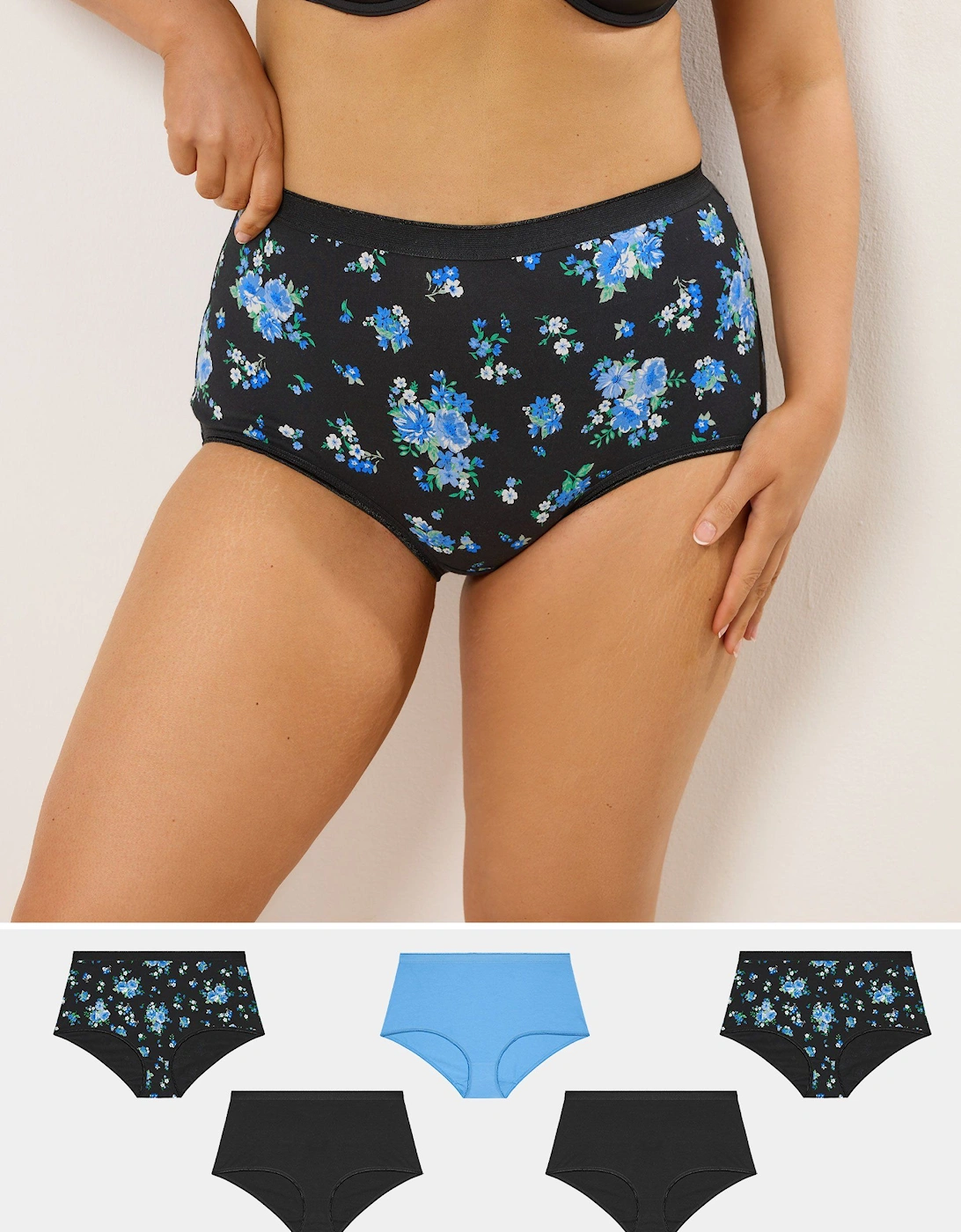 5 Pack Floral Full Briefs, 2 of 1