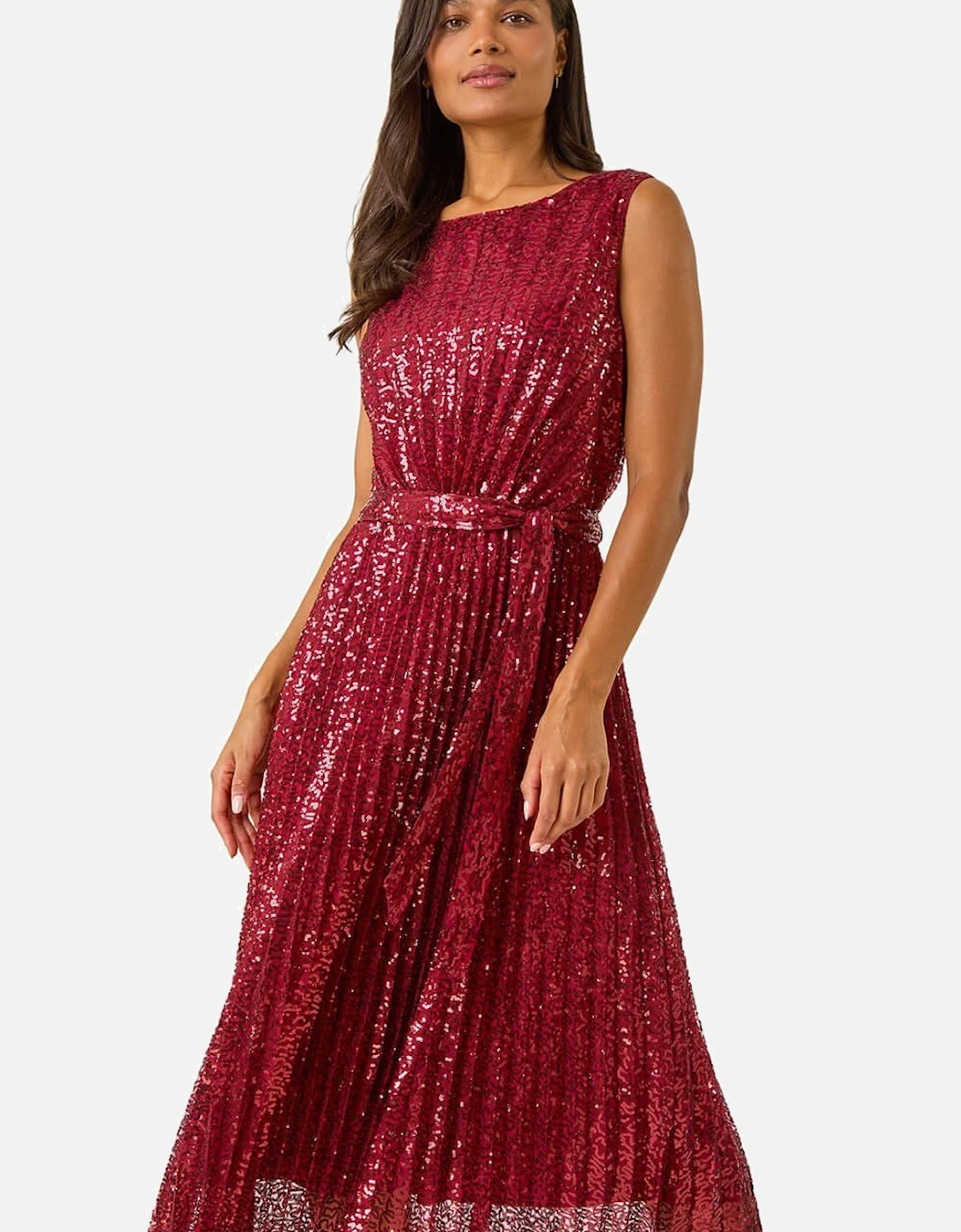 Sequin Pleated Midi Dress, 2 of 1