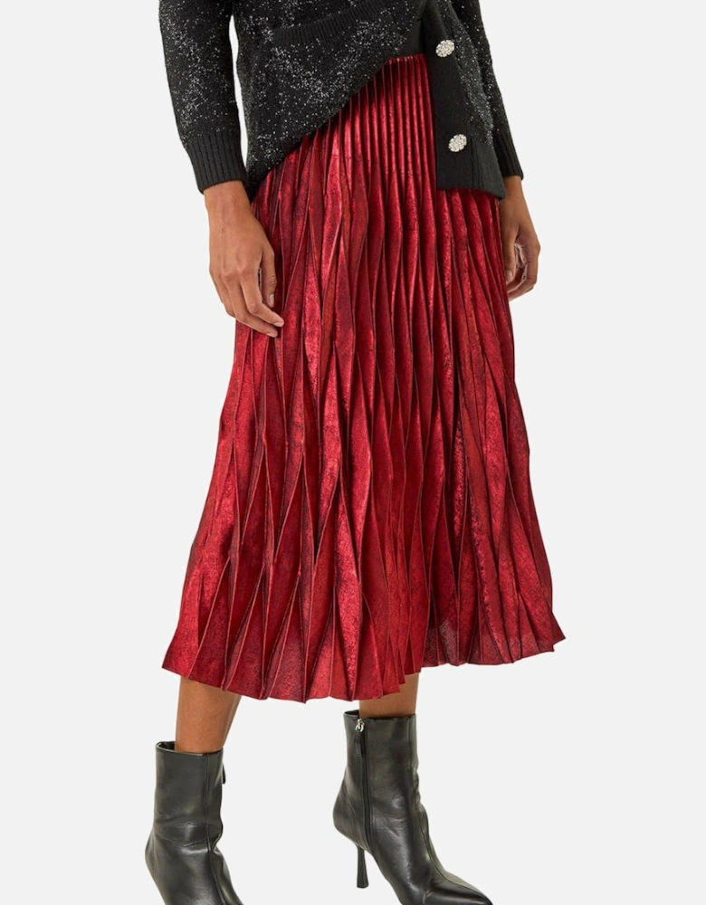 Foil Pleated Skirt