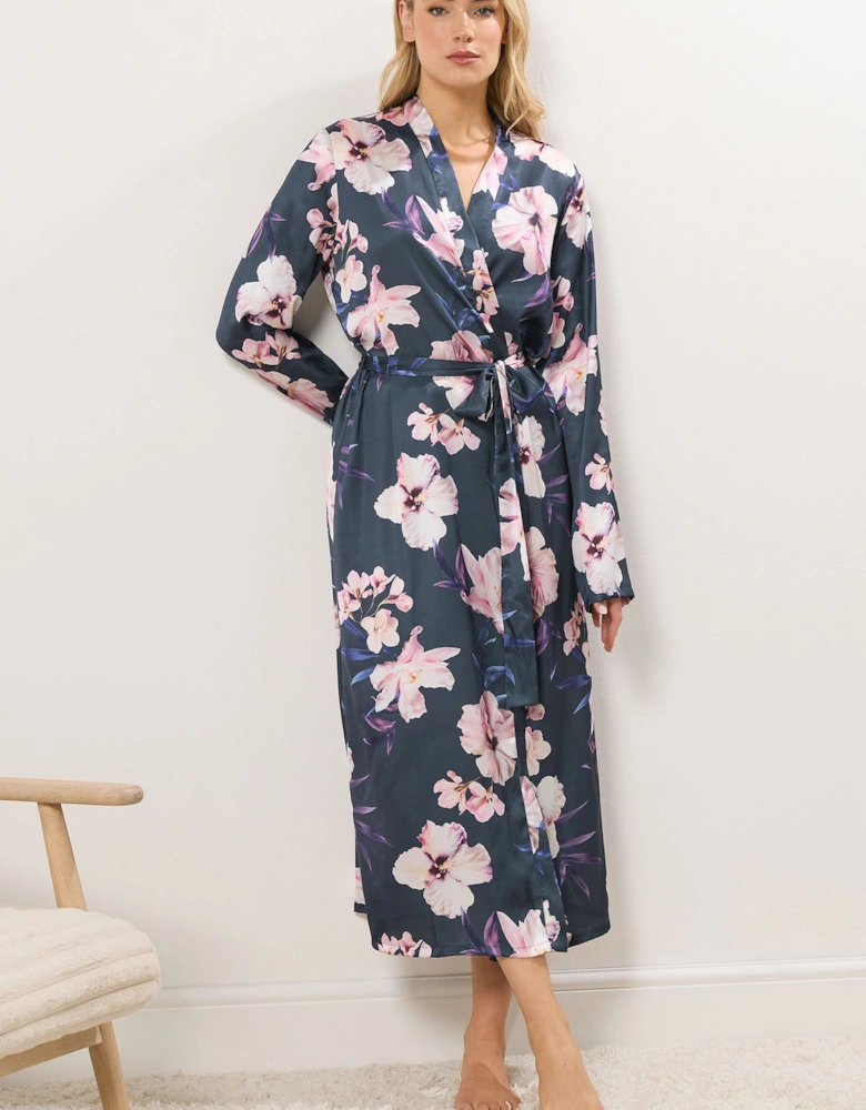 Tall Satin Floral Maxi Robe