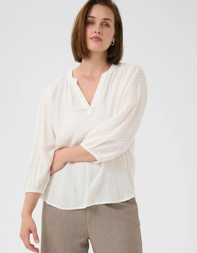 KAannika 3/4 Sleeve V-Neck Blouse