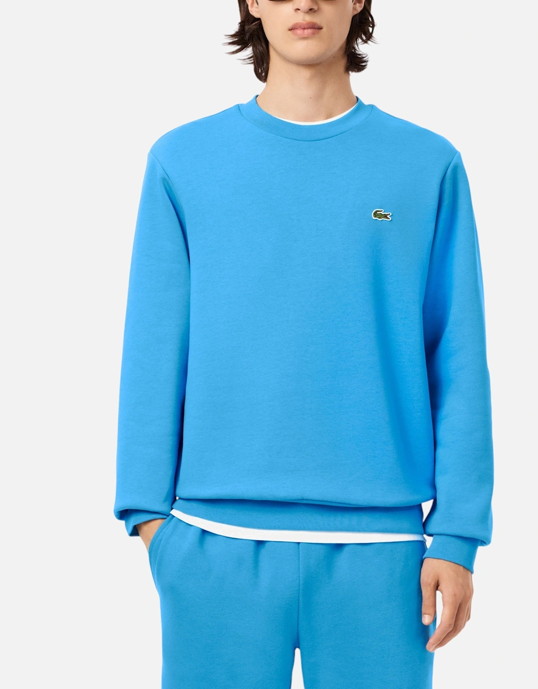 Mens Fleece Crew Neck Sweatshirt Knitted Jumper, 6 of 5
