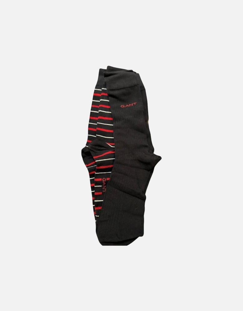 2-Pack Multi-Stripe Socks Gift Set, Black