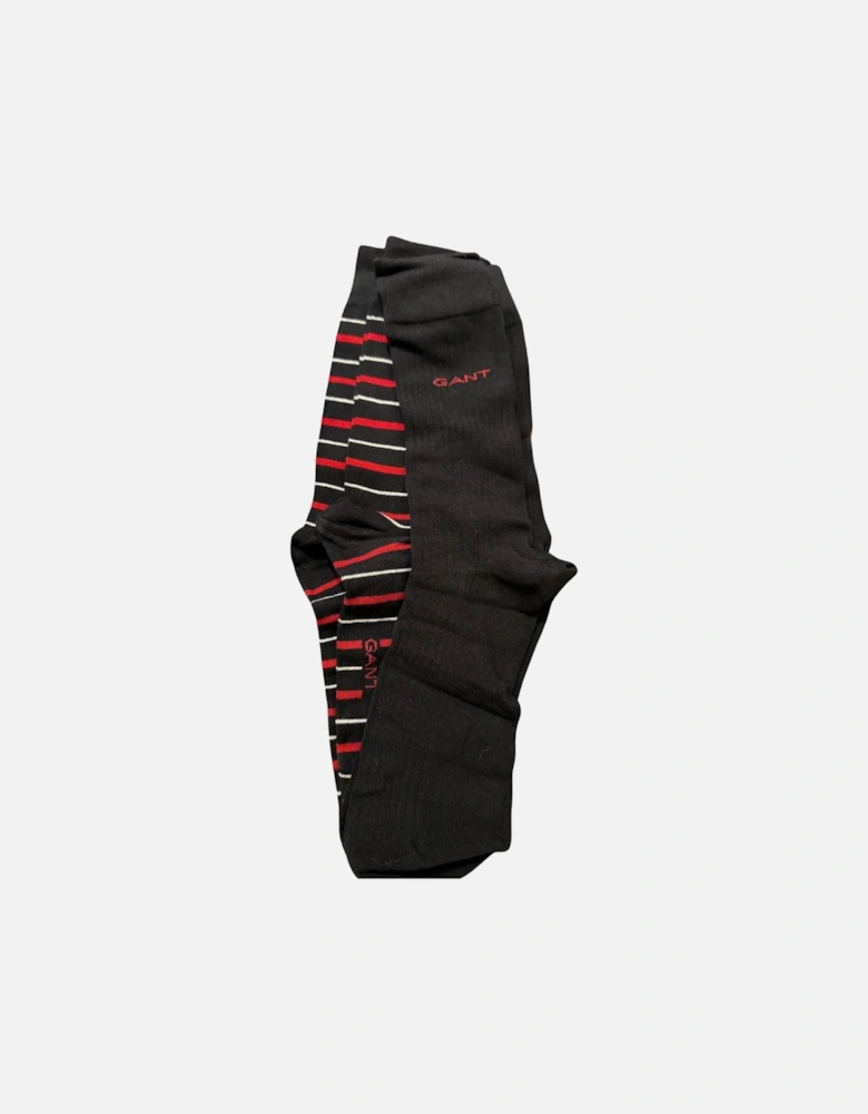 2-Pack Multi-Stripe Socks Gift Set, Black