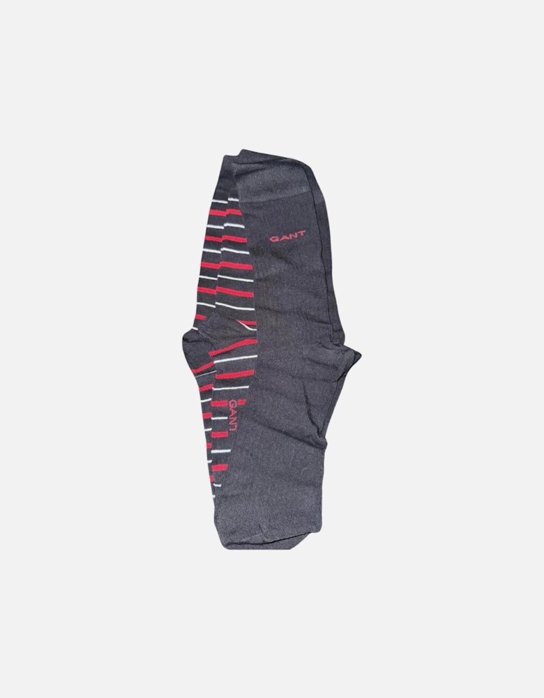 2-Pack Multi-Stripe Socks Gift Set, Black