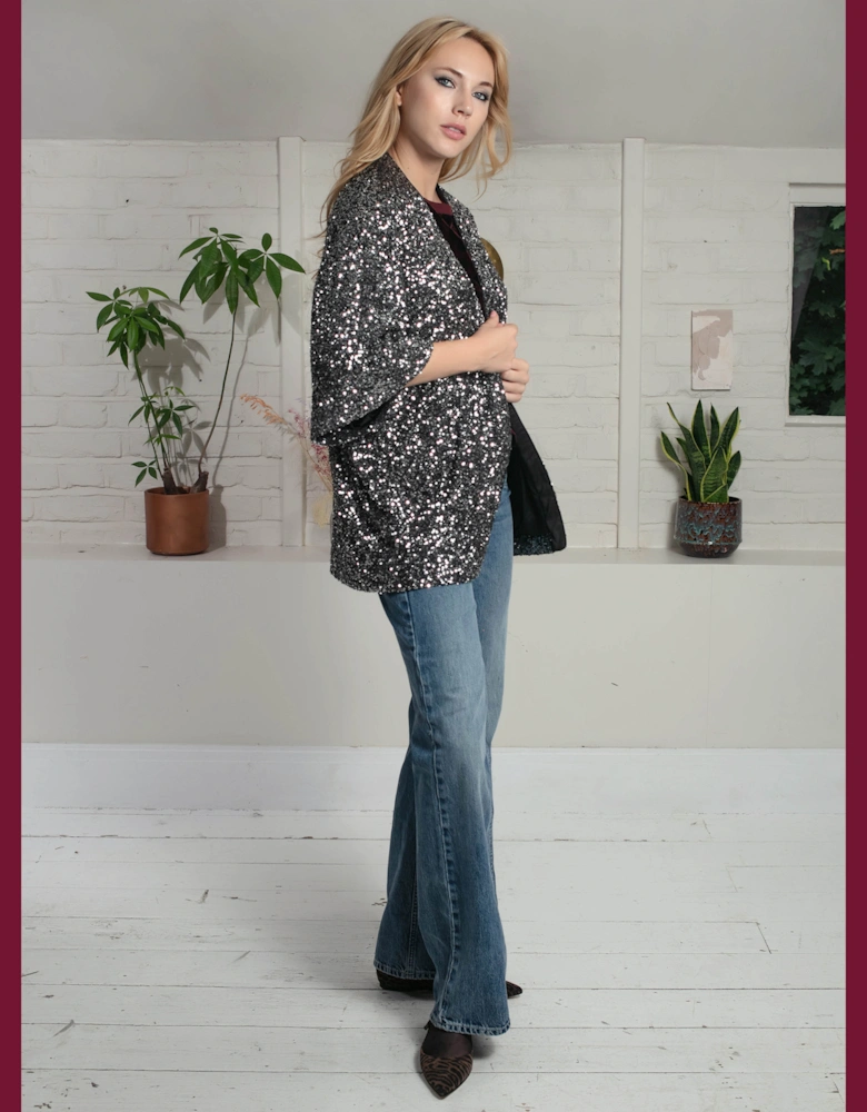 Cassie Kimono In Gunmetal