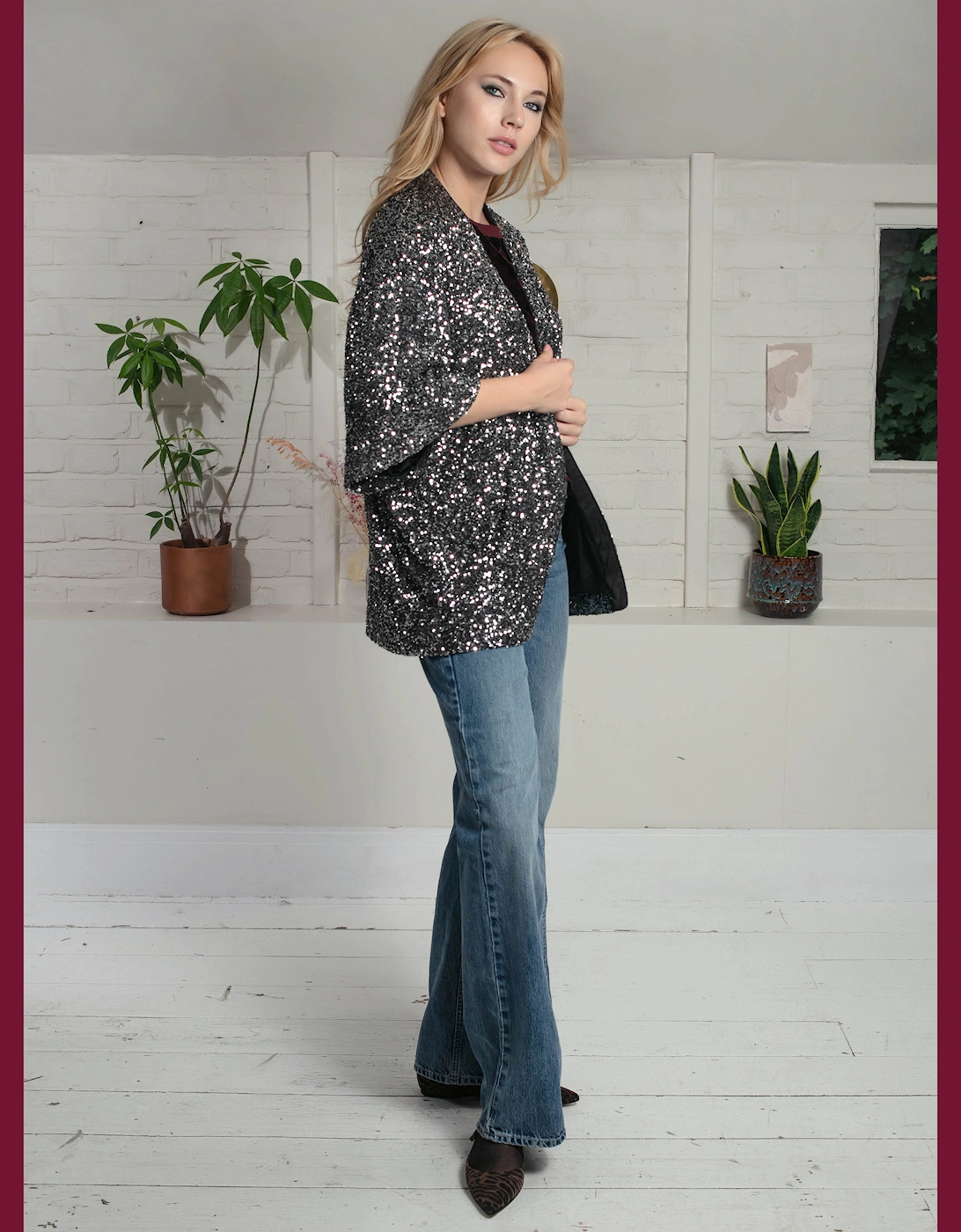 Cassie Kimono In Gunmetal