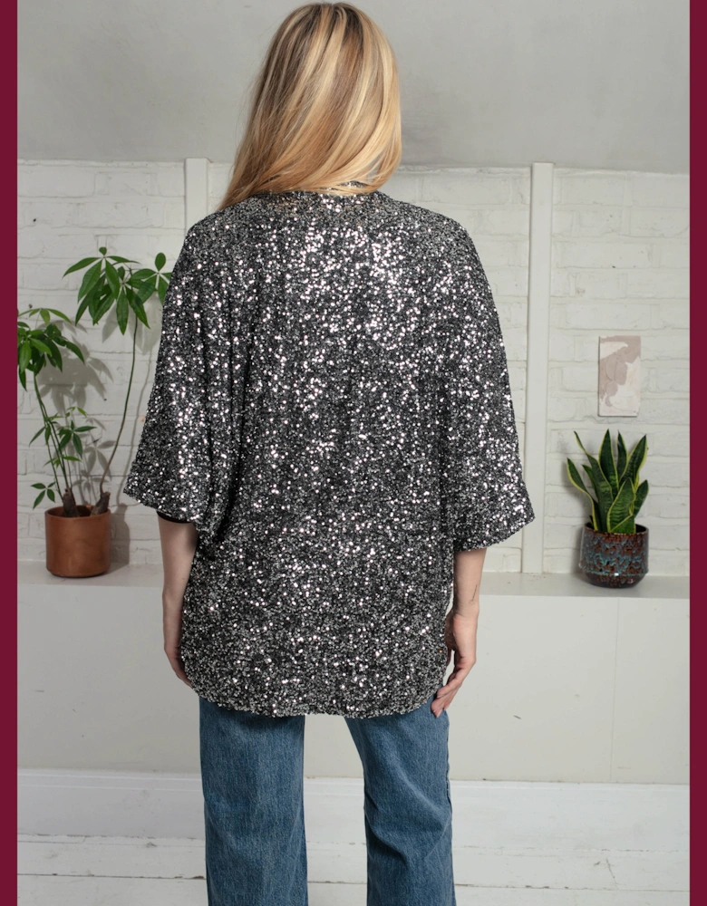 Cassie Kimono In Gunmetal