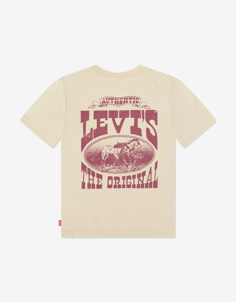 Boys Galloping Free T-Shirt in Beige