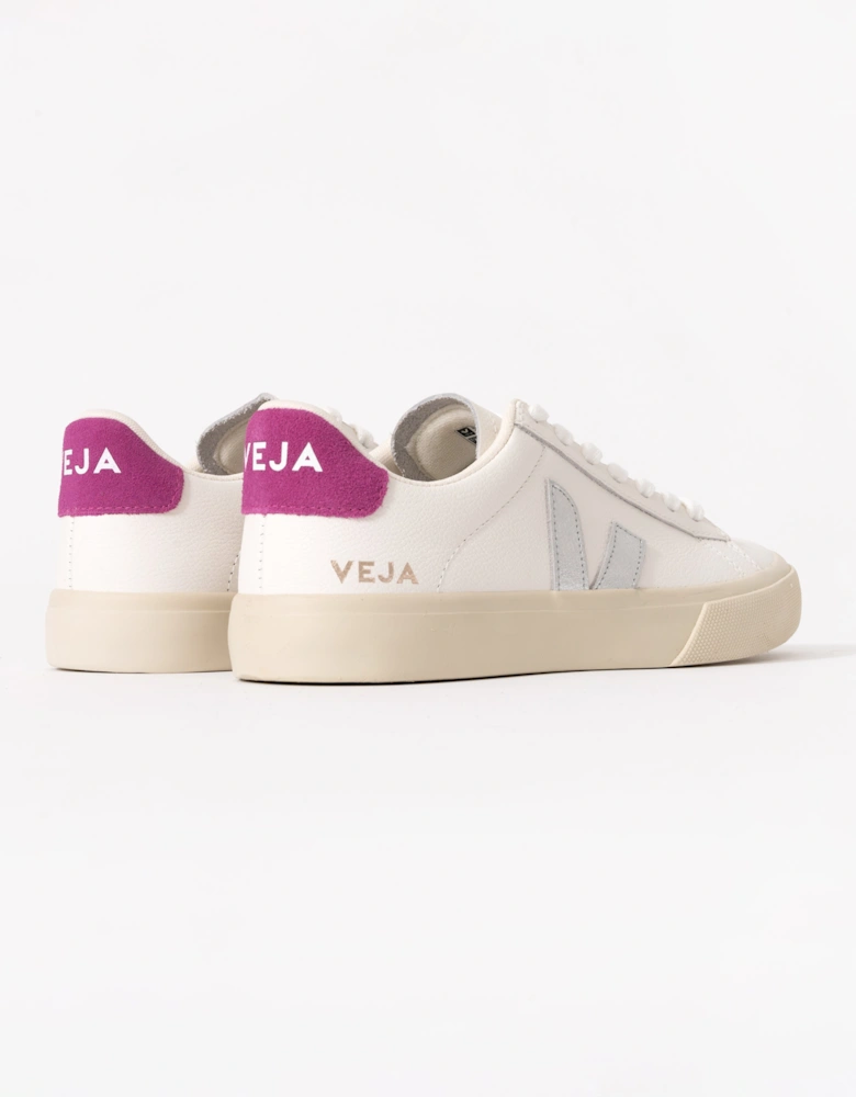 Campo Leather Womens Trainers - White/Silver/Ultraviolet