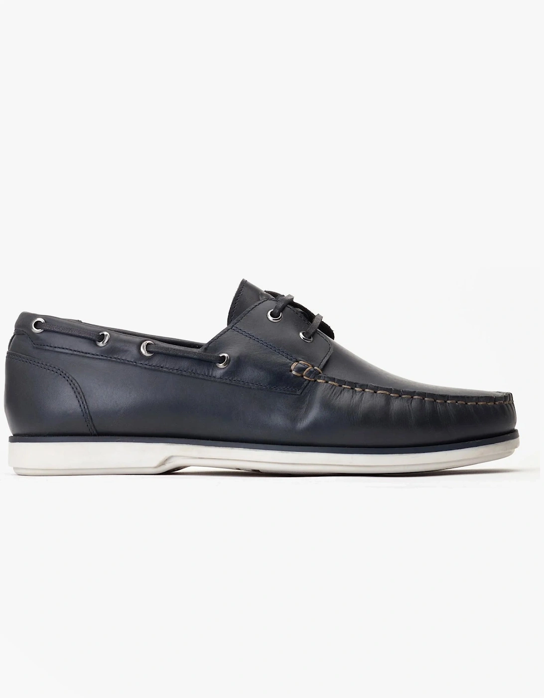 Base Men's Base London STERN Mens Boat Shoes Navy - Blue