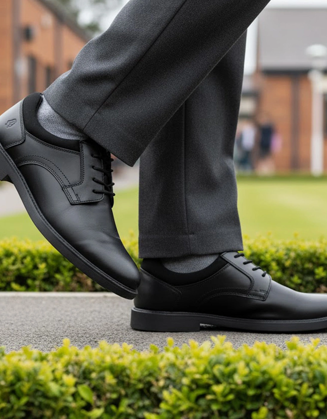 TOMMY Boys Leather School Shoes Black