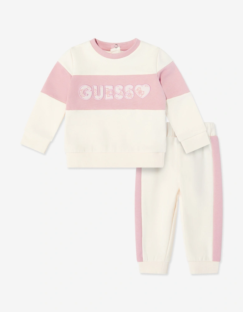 Baby Girls Logo Tracksuit in White