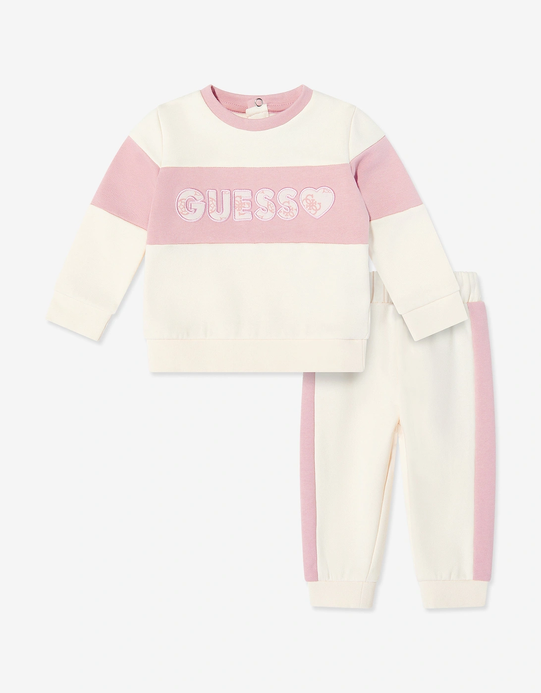 Baby Girls Logo Tracksuit in White, 5 of 4