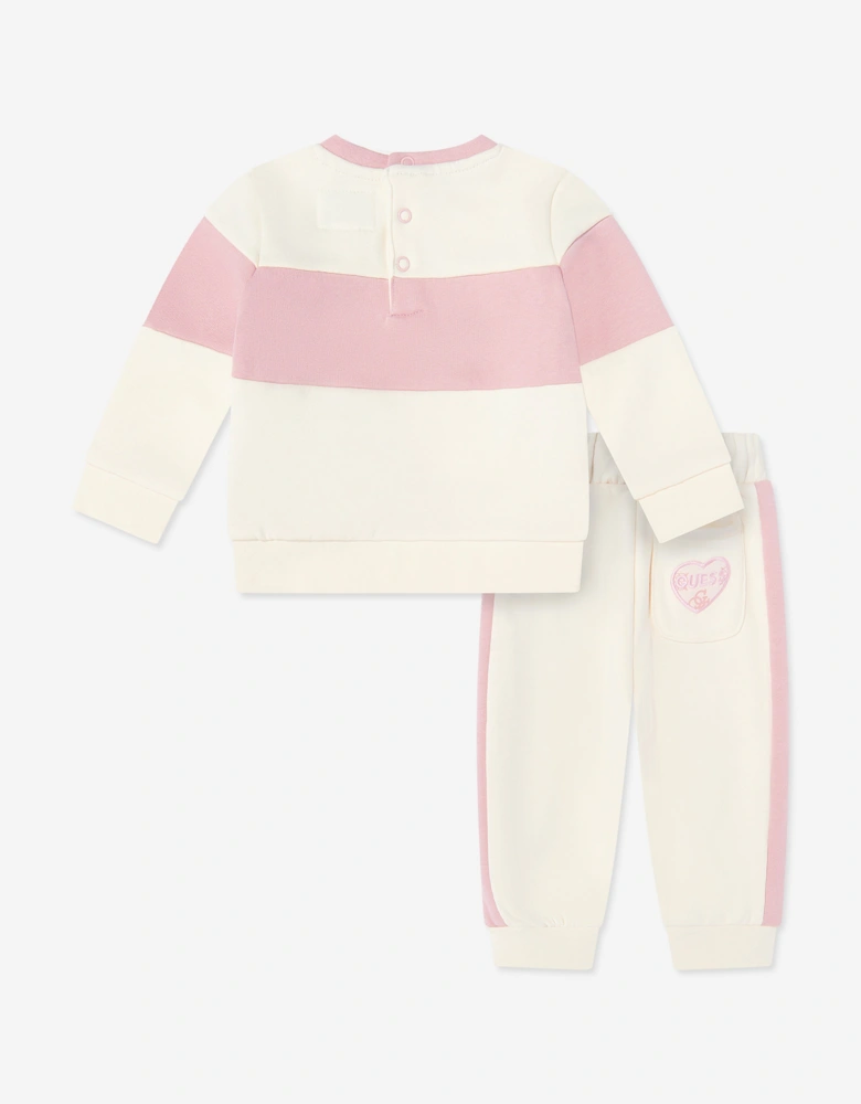 Baby Girls Logo Tracksuit in White