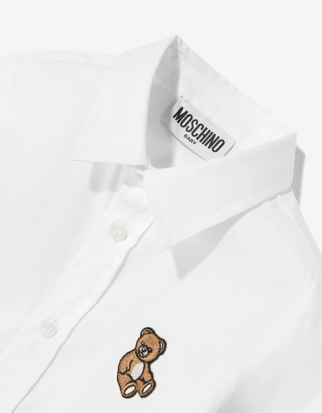 Baby Boys Teddy Bear Shirt in White