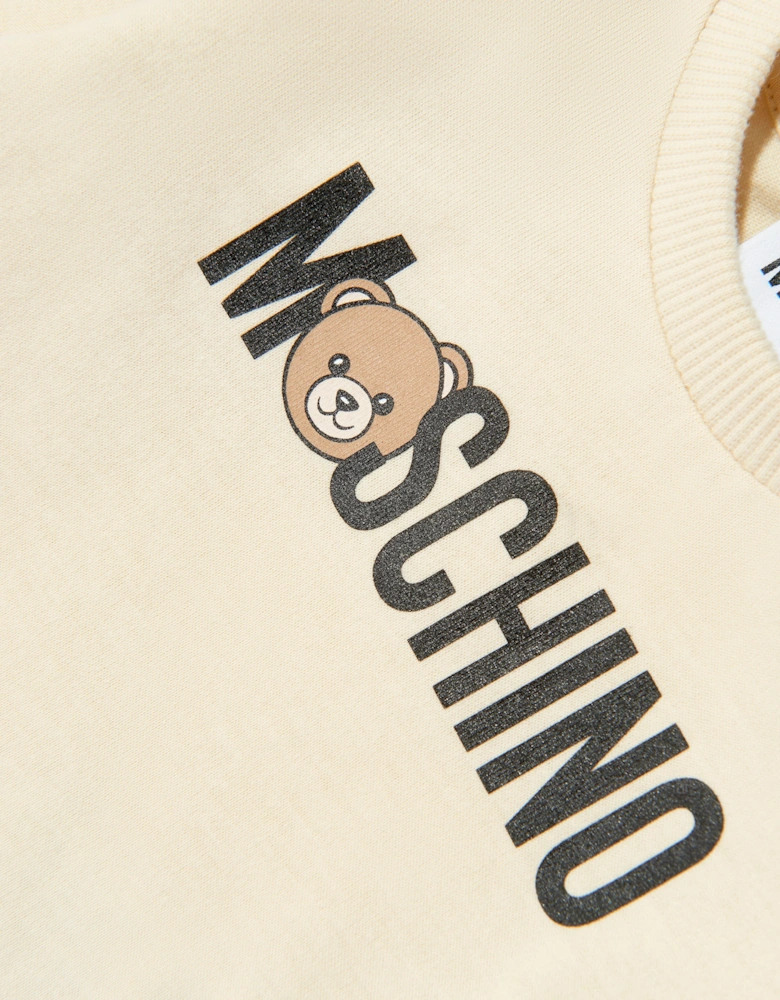 Baby Long Sleeve Logo T-Shirt in Beige
