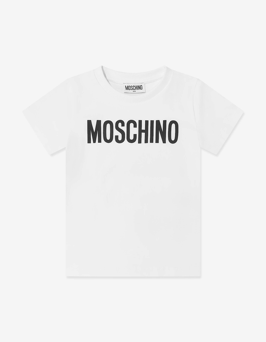 Moschino Unisex White Logo T-Shirt  - Size 6 Yrs Kids