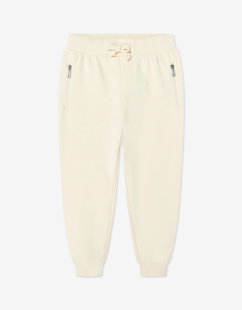 Kids Teddy Bear Logo Joggers in Ivory