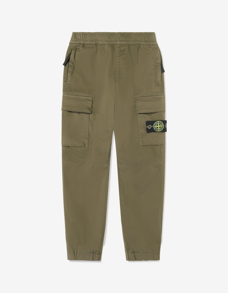 Boys Cargo Trousers in Green