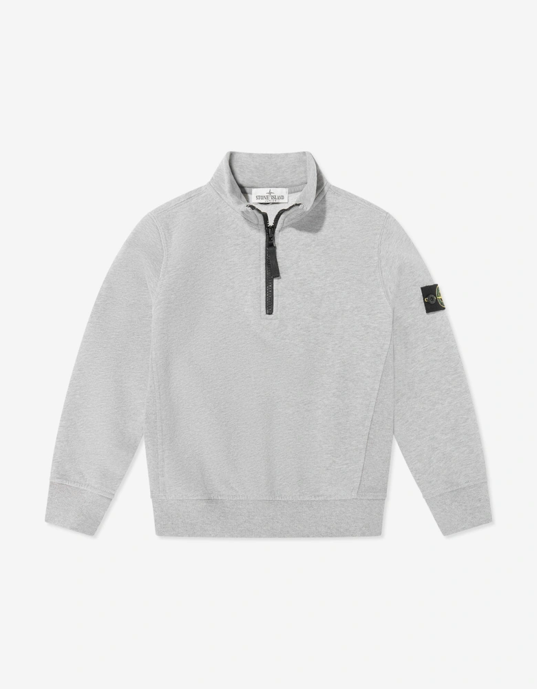Boys Half Zip Sweatshirt in Grey