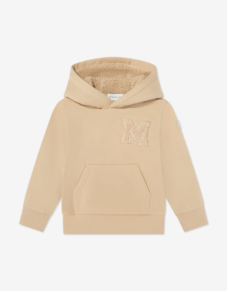 Boys Logo Hoodie in Beige