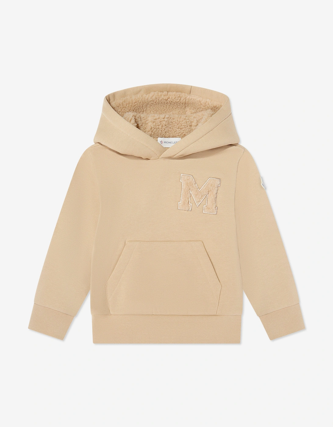 Moncler Boys Cream Enfant Logo Hoodie In Beige - : 4 Years Size 4 Yrs Kids