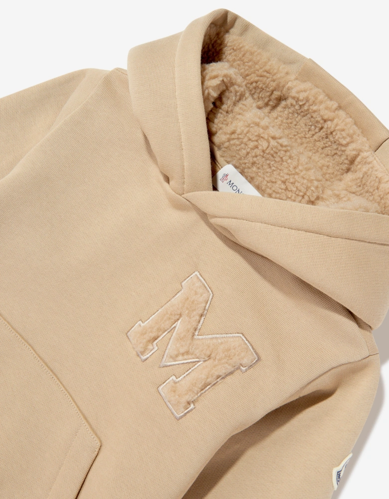 Boys Logo Hoodie in Beige