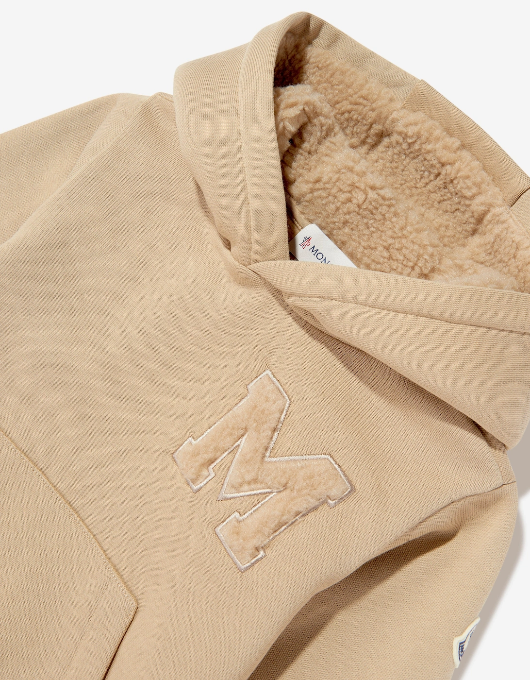 Boys Logo Hoodie in Beige
