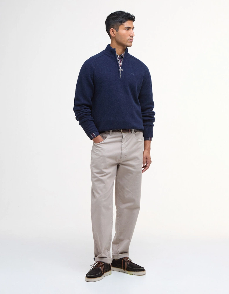 Grangetown Half Zip Knitted Jumper - Navy Blue