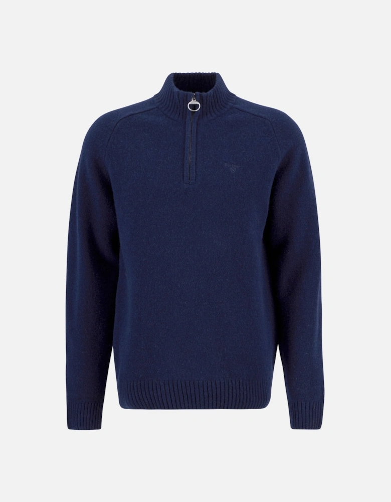 Grangetown Half Zip Knitted Jumper - Navy Blue