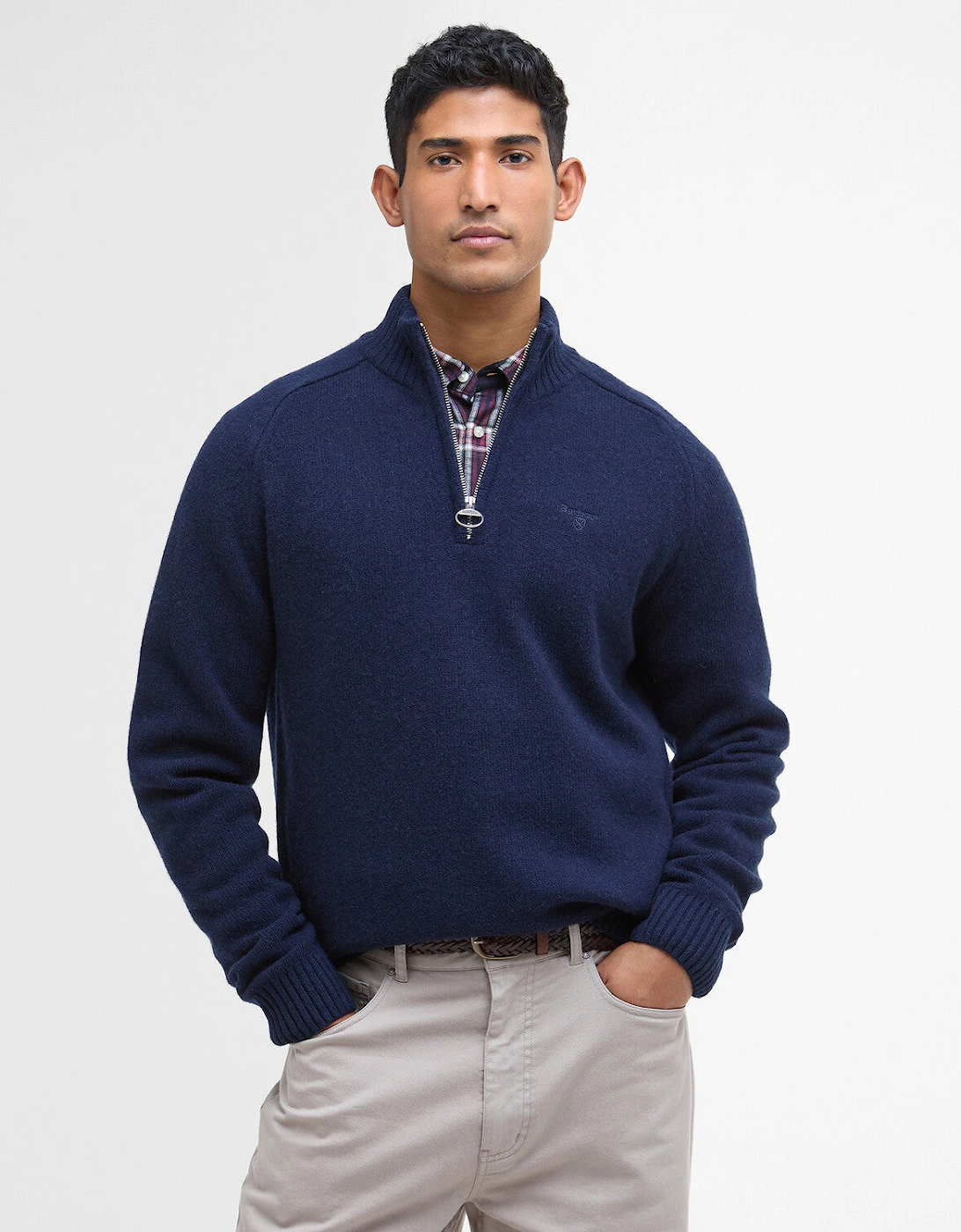 Grangetown Half Zip Knitted Jumper - Navy Blue