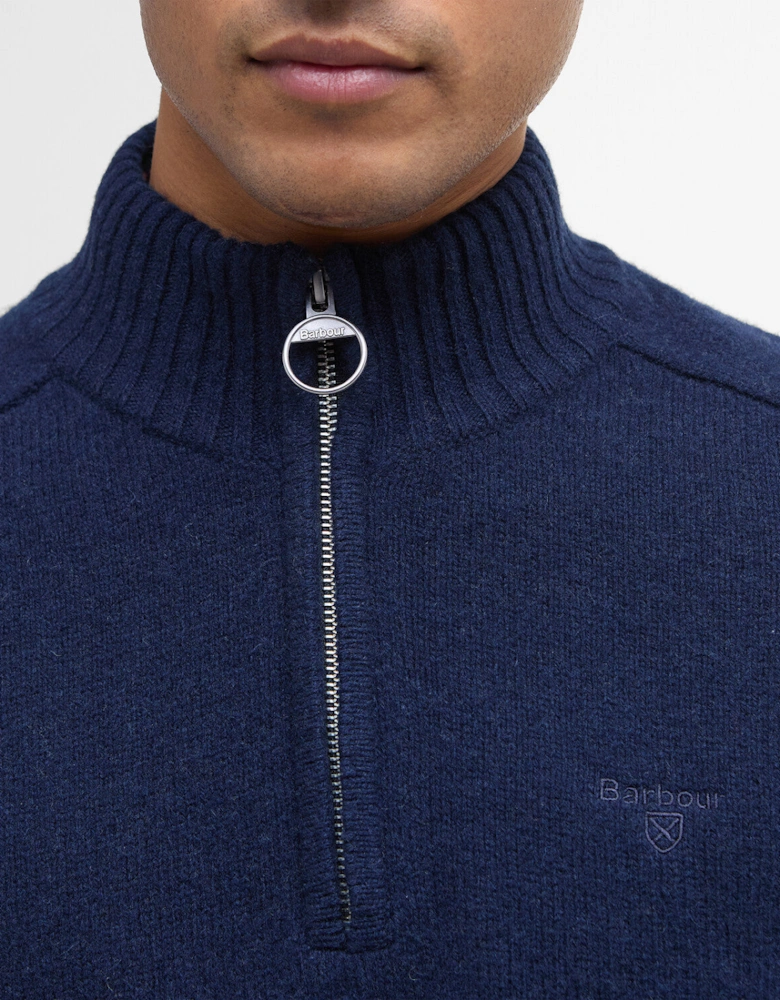 Grangetown Half Zip Knitted Jumper - Navy Blue