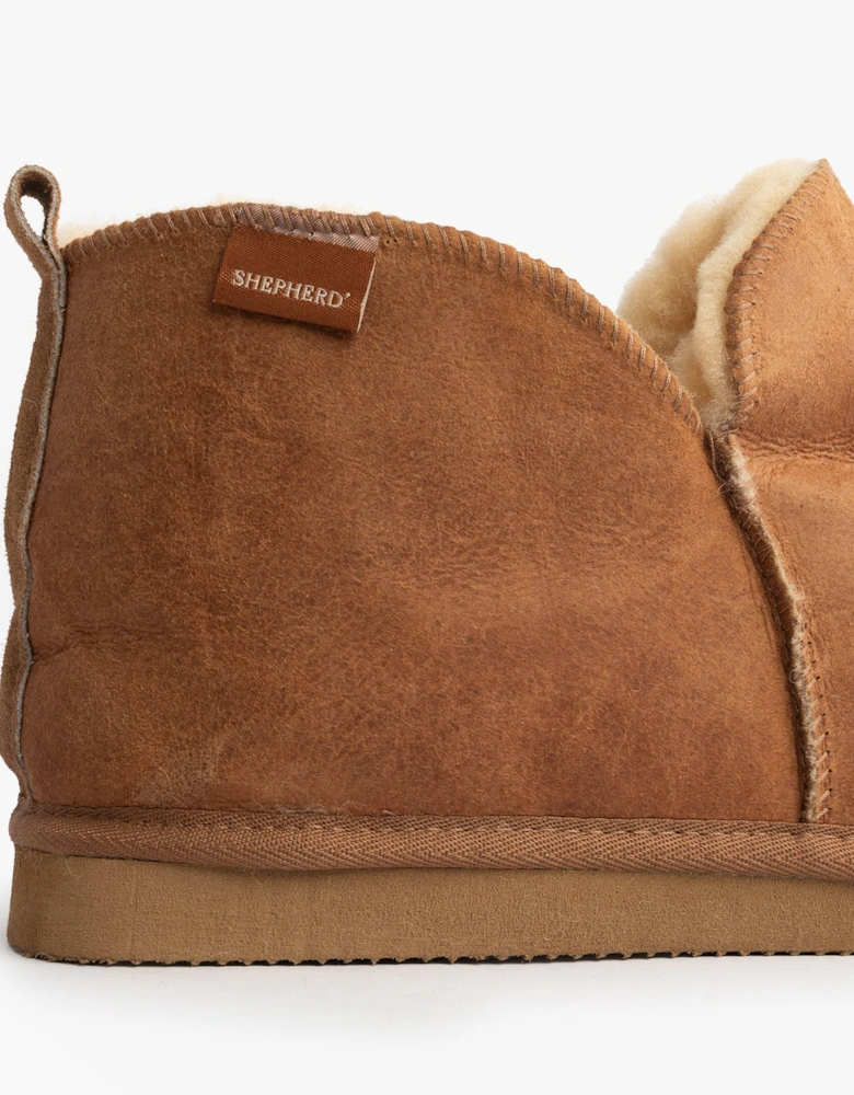 ANTON Mens Sheepskin Slipper Boots Brown
