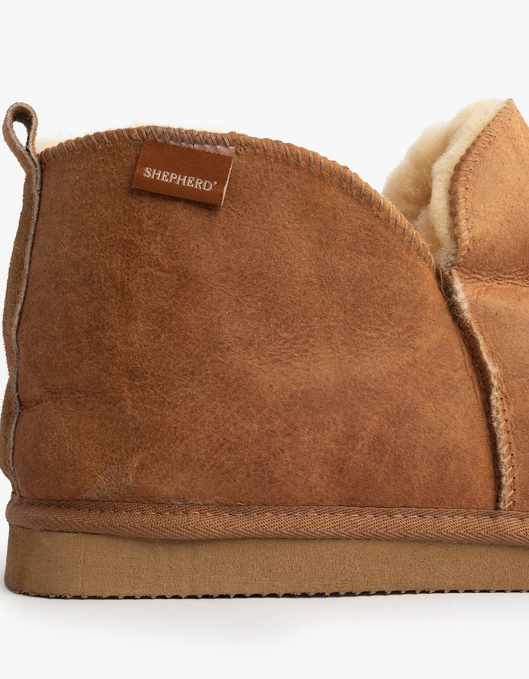 ANTON Mens Sheepskin Slipper Boots Brown